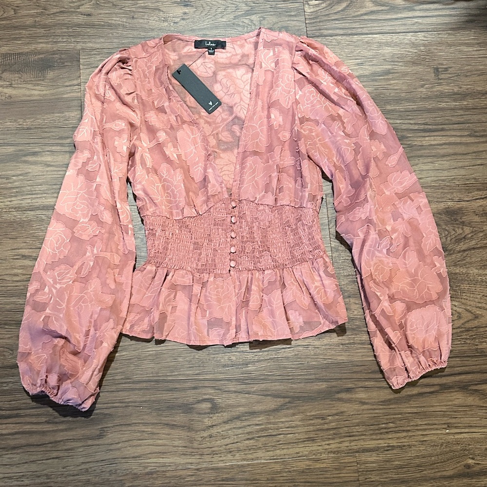 Lulu's Blush Floral Blouse